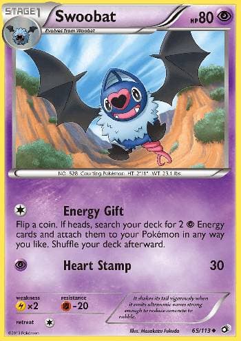 Carta Swoobat 65/113 do set Tesouros Lendários — Pokémon TCG | Bynx