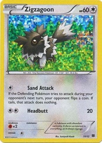 Carta Zigzagoon 11/12 do set McDonald's Collection 2015 — Pokémon TCG | Bynx