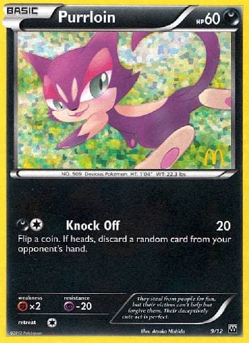 Carta Purrloin 9/12 do set McDonald’s Collection 2012 — Pokémon TCG | Bynx