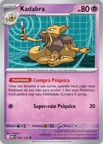 Carta Kadabra 055/132 do set Megaevolução — Pokémon TCG | Bynx