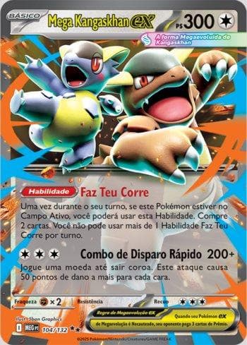 Carta Mega Kangaskhan ex 104/132 do set Megaevolução — Pokémon TCG | Bynx