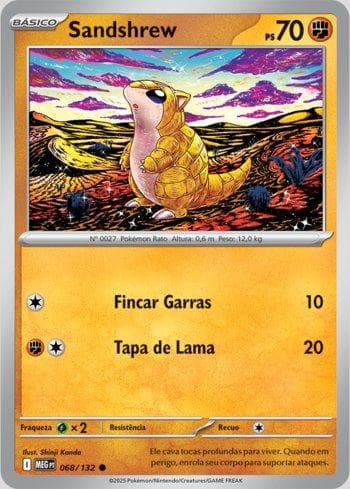 Carta Sandshrew 068/132 do set Megaevolução — Pokémon TCG | Bynx