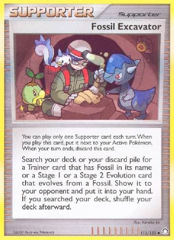 Carta Fossil Excavator 111/123 do set Tesouros Misteriosos — Pokémon TCG | Bynx