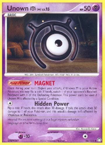 Carta Unown M 66/123 do set Tesouros Misteriosos — Pokémon TCG | Bynx