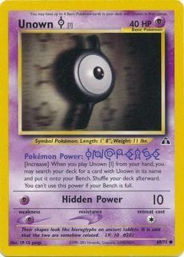 Carta Unown I 68/75 do set Neo Discovery — Pokémon TCG | Bynx