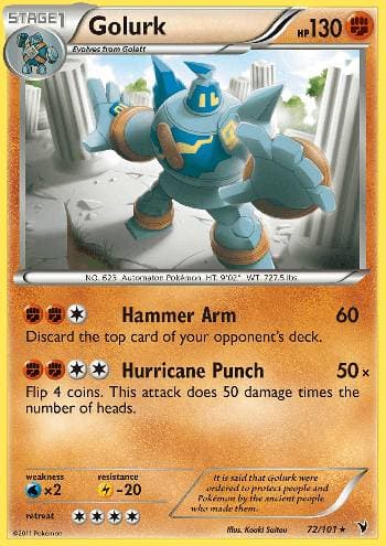 Carta Golurk 72/101 do set Vitórias Nobres — Pokémon TCG | Bynx