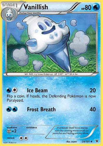 Carta Vanillish 28/101 do set Vitórias Nobres — Pokémon TCG | Bynx