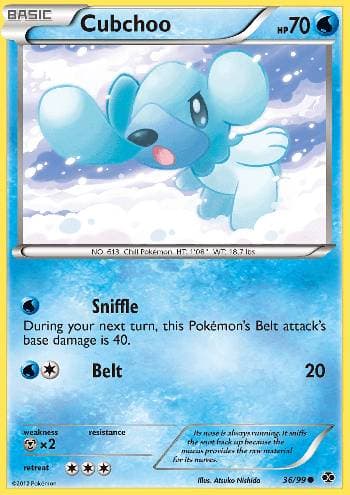 Carta Cubchoo 36/99 do set Próximos Destinos — Pokémon TCG | Bynx