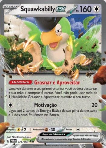 Carta Squawkabilly ex 075/91 do set Destinos de Paldea — Pokémon TCG | Bynx
