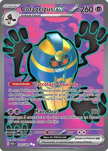 Carta Cofagrigus ex 224/182 do set Fenda Paradoxal — Pokémon TCG | Bynx