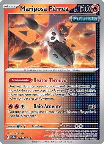 Carta Iron Moth 028/182 do set Fenda Paradoxal — Pokémon TCG | Bynx