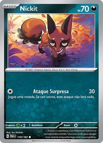 Carta Nickit 119/182 do set Fenda Paradoxal — Pokémon TCG | Bynx