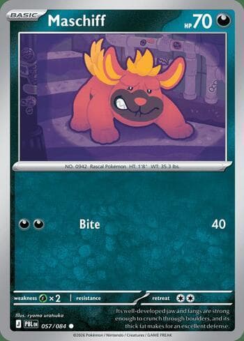 Carta Maschiff 057/84 do set Pitch Black — Pokémon TCG | Bynx