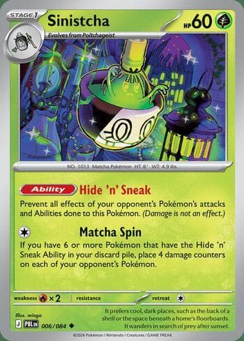 Carta Sinistcha 006/84 do set Pitch Black — Pokémon TCG | Bynx