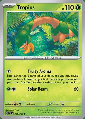 Carta Tropius 001/84 do set Pitch Black — Pokémon TCG | Bynx
