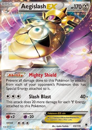 Carta Aegislash-EX 65/119 do set Força Fantasma — Pokémon TCG | Bynx