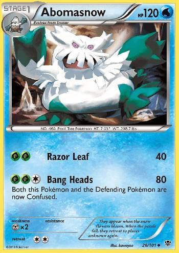 Carta Abomasnow 26/101 do set Explosão de Plasma — Pokémon TCG | Bynx