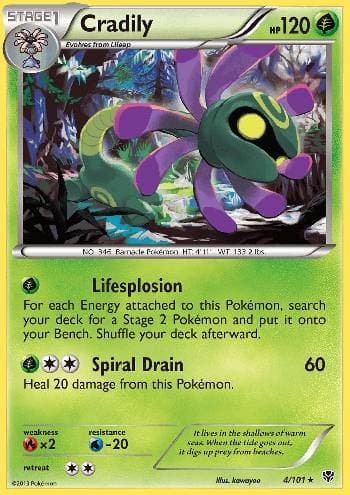 Carta Cradily 4/101 do set Explosão de Plasma — Pokémon TCG | Bynx