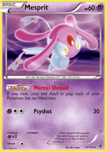 Carta Mesprit 37/101 do set Explosão de Plasma — Pokémon TCG | Bynx