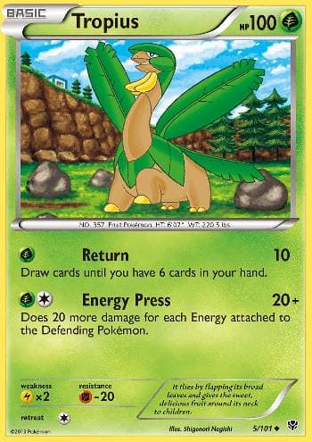 Carta Tropius 5/101 do set Explosão de Plasma — Pokémon TCG | Bynx