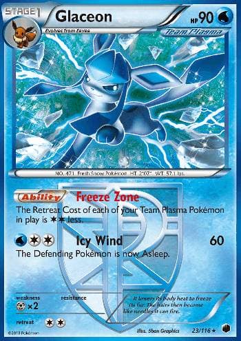 Carta Glaceon 23/116 do set Congelamento de Plasma — Pokémon TCG | Bynx