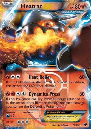 Carta Heatran-EX 13/116 do set Congelamento de Plasma — Pokémon TCG | Bynx