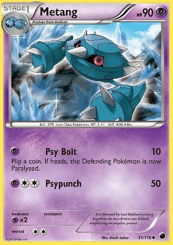 Carta Metang 51/116 do set Congelamento de Plasma — Pokémon TCG | Bynx