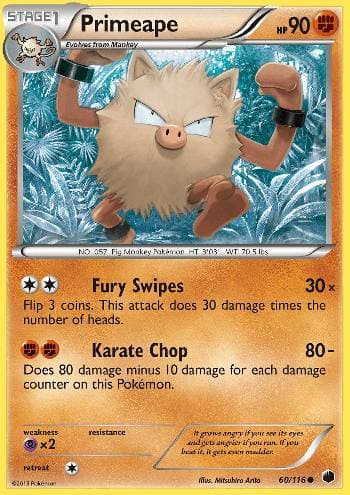 Primeape 060/116 — Congelamento de Plasma