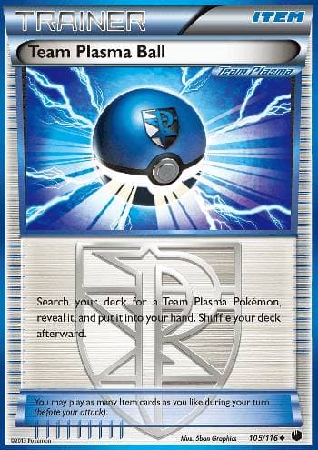 Carta Team Plasma Ball 105/116 do set Congelamento de Plasma — Pokémon TCG | Bynx