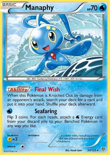 Carta Manaphy 34/135 do set Tempestade de Plasma — Pokémon TCG | Bynx