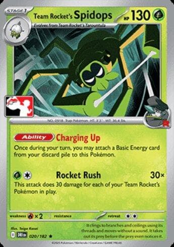 Carta Team Rocket's Spidops 020b/90 do set Play! Pokémon Prize Pack Series Eight — Pokémon TCG | Bynx