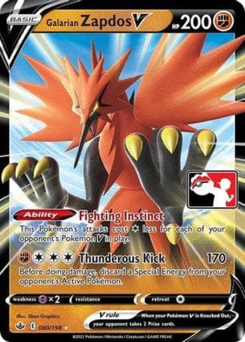 Galarian Zapdos-V 080 — Play! Pokémon Prize Pack Series One