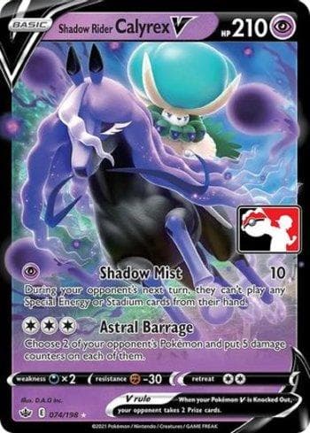 Carta Shadow Rider Calyrex-V 074a/170 do set Play! Pokémon Prize Pack Series One — Pokémon TCG | Bynx