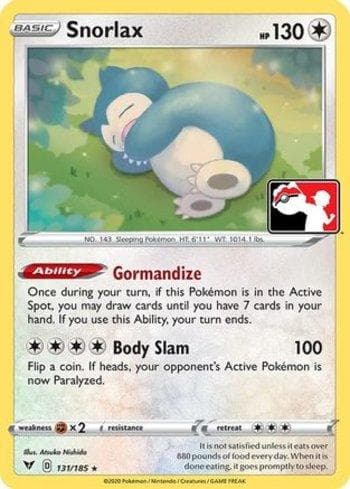 Snorlax 131 — Play! Pokémon Prize Pack Series One