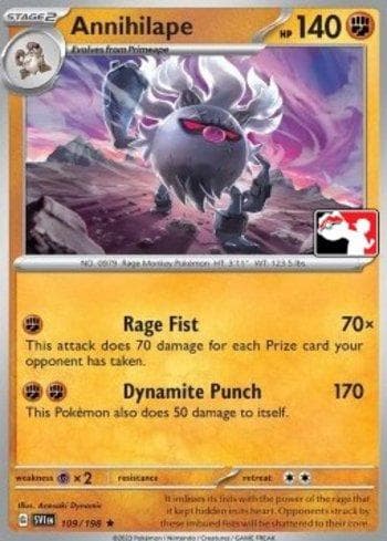 Annihilape 109 — Play! Pokémon Prize Pack Series Three
