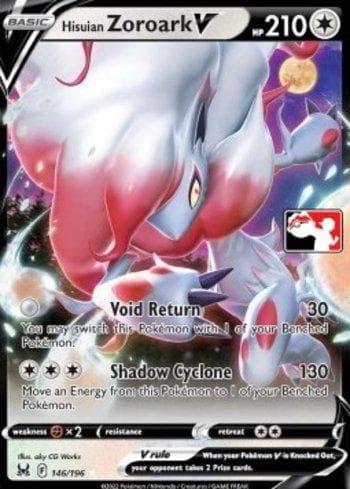 Carta Hisuian Zoroark-V 146c/163 do set Play! Pokémon Prize Pack Series Three — Pokémon TCG | Bynx