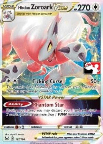 Carta Hisuian Zoroark-VSTAR 147b/163 do set Play! Pokémon Prize Pack Series Three — Pokémon TCG | Bynx