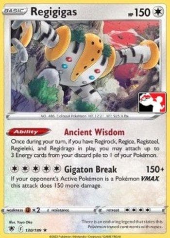 Regigigas 130a — Play! Pokémon Prize Pack Series Three