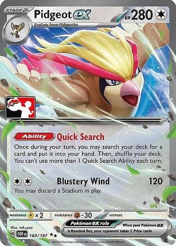 Carta Pidgeot ex 164/86 do set Play! Pokémon Prize Pack Series Four — Pokémon TCG | Bynx