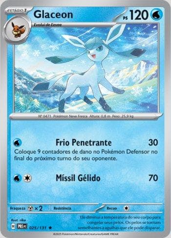 Carta Glaceon 025/131 do set Evoluções Prismáticas — Pokémon TCG | Bynx