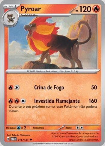 Carta Pyroar 016/131 do set Evoluções Prismáticas — Pokémon TCG | Bynx