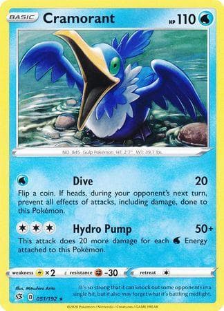 Carta Cramorant 51/192 do set Rixa Rebelde — Pokémon TCG | Bynx