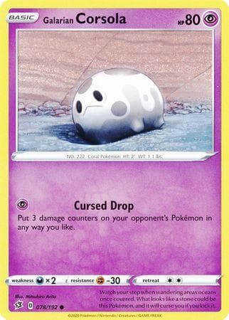 Carta Galarian Corsola 78/192 do set Rixa Rebelde — Pokémon TCG | Bynx