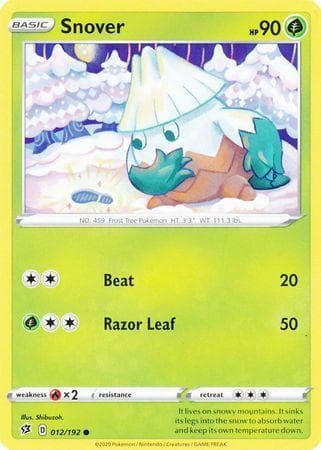 Carta Snover 12/192 do set Rixa Rebelde — Pokémon TCG | Bynx