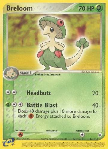 Carta Breloom 16/109 do set Rubi & Safira — Pokémon TCG | Bynx