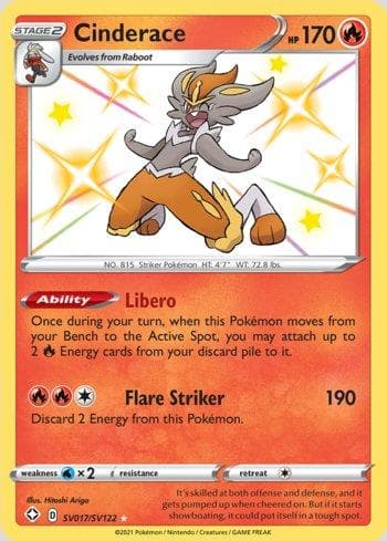 Cinderace SV017 — Destinos Brilhantes (Shiny)