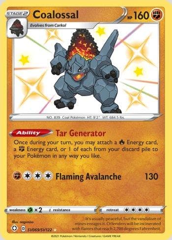 Carta Coalossal #SV069 do set Destinos Brilhantes (Shiny) — Pokémon TCG | Bynx