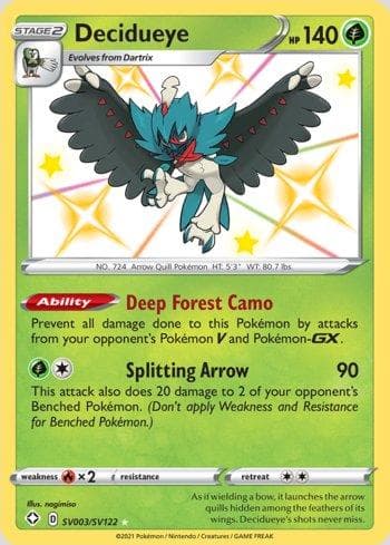 Carta Decidueye #SV003 do set Destinos Brilhantes (Shiny) — Pokémon TCG | Bynx