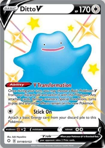 Carta Ditto-V #SV118 do set Destinos Brilhantes (Shiny) — Pokémon TCG | Bynx