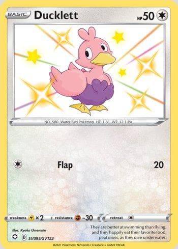 Carta Ducklett #SV095 do set Destinos Brilhantes (Shiny) — Pokémon TCG | Bynx